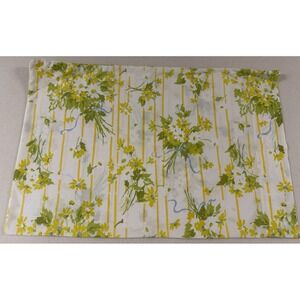 1 Vtg‎ Floral Standard Pillowcase Yellow Flower Power Percale USA Utica Cottage